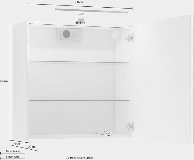 Homexperts Spiegelschrank »Salsa« Breite 60 cm, mit LED-Beleuchtung & Schalter-/Steckdosenbox-Schränke-Inspirationen