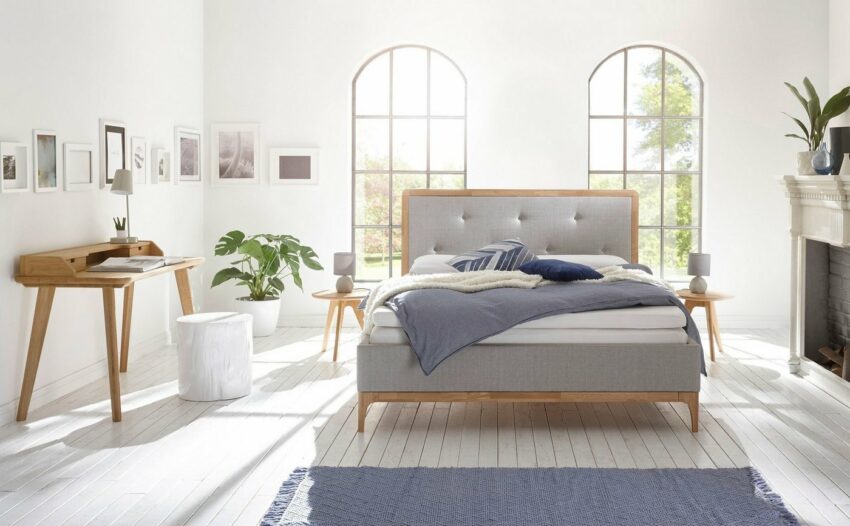HASENA Polsterbett »Silento«, mit massiver Holzumrandung in Eiche Bianco geölt und Knopfsteppung im Kopfteil-Betten-Ideen für dein Zuhause von Home Trends