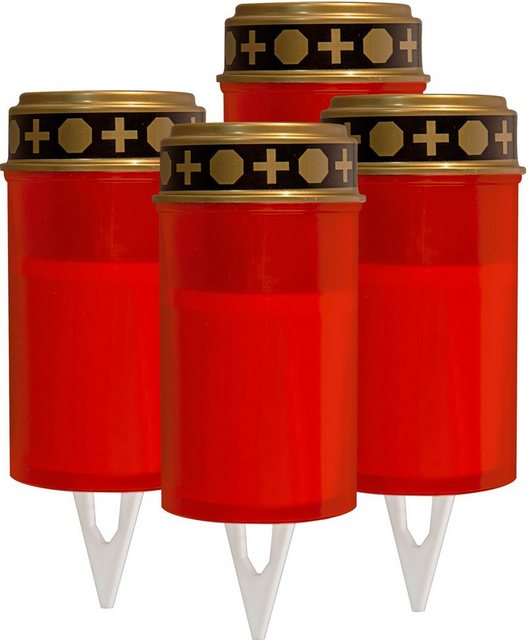 HEITRONIC Dekolicht »LED-Grablicht mit Batteriebetrieb, rot, mit 8-Stunden-Timer und inkl. Erdspieß«, LED-Grableuchte, Grablaterne-Lampen-Inspirationen