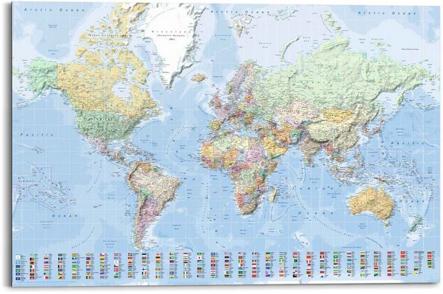 Reinders! Wandbild »Wandbild Weltkarte Fahnen - Englisch«, Weltkarte (1 Stück)-Bilder-Inspirationen