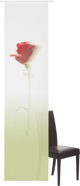 Schiebegardine »Baccara«, ELBERSDRUCKE, Klettband (1 Stück), Schiebevorhang mit Klettband Baccara 04 rot-grün 245x60 cm halbtransparent Digitaldruck-Gardinen-Inspirationen
