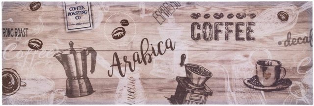 Küchenläufer »Küchenläufer ARABICA«, Primaflor-Ideen in Textil, rechteckig, Höhe 6,5 mm, Motiv Kaffee, rutschhemmend, waschbar, Küche-Teppiche-Inspirationen