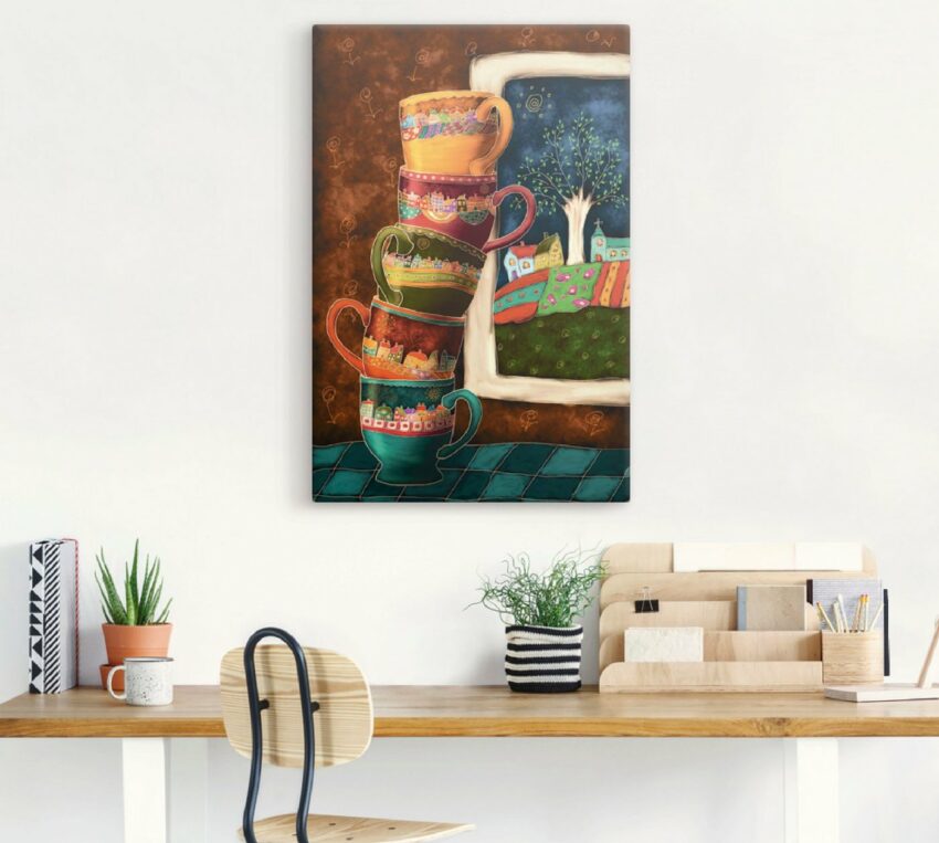 Artland Wandbild »Fröhliche Kaffeetassen«, Getränke (1 Stück), in vielen Größen & Produktarten - Alubild / Outdoorbild für den Außenbereich, Leinwandbild, Poster, Wandaufkleber / Wandtattoo auch für Badezimmer geeignet-Bilder-Ideen für dein Zuhause von Home Trends