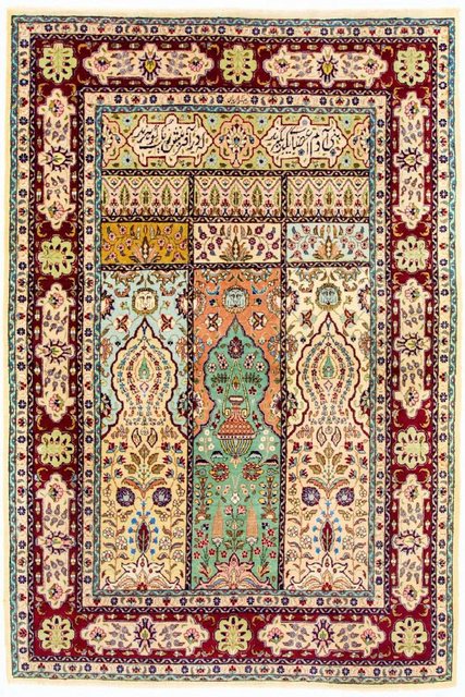 Wollteppich »Designer Teppich handgeknüpft mehrfarbig«, morgenland, rechteckig, Höhe 8 mm, handgeknüpft-Teppiche-Inspirationen