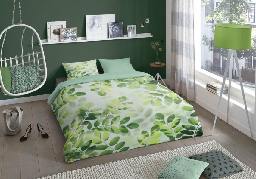 Wendebettwäsche »Sunny Leaves«, good morning, mit Blättern-Bettwäsche-Ideen für dein Zuhause von Home Trends