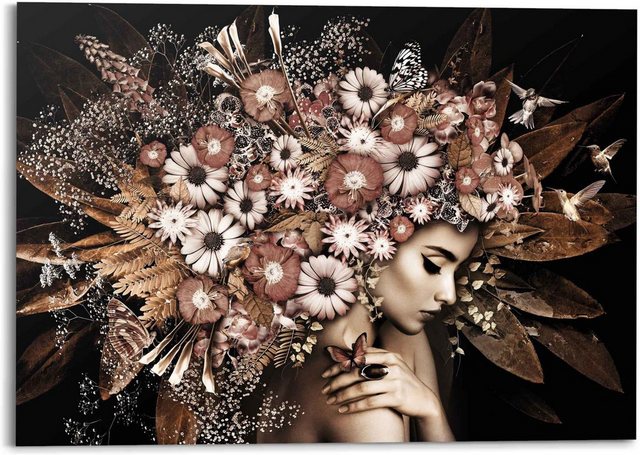 Reinders! Wandbild »Wandbild Blumenreichtum Frau - Schmetterling - Strauß - Romantik«, Blumen (1 Stück)-Bilder-Inspirationen