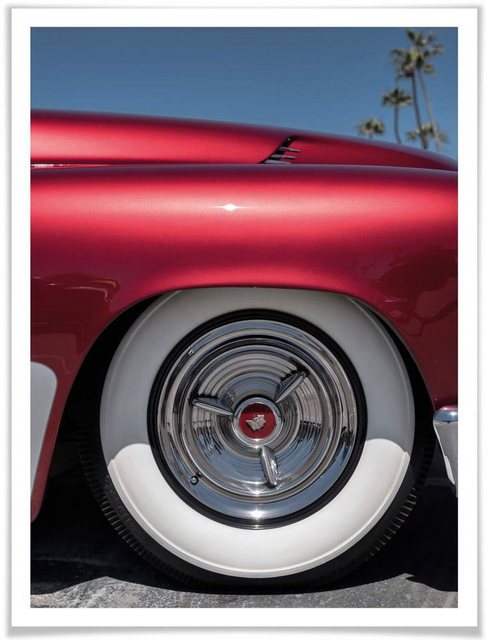 Wall-Art Poster »Vintage Auto Rot Retro Oldtimer«, Autos (1 Stück), Poster, Wandbild, Bild, Wandposter-Bilder-Inspirationen