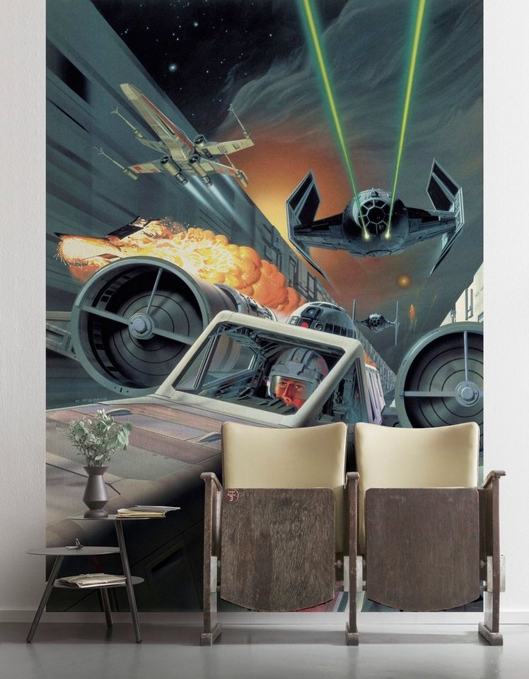 Komar Fototapete »Star Wars Classic Death Star Trench Run«, glatt, futuristisch, mehrfarbig, Weltall, (Packung)-Tapeten-Ideen für dein Zuhause von Home Trends
