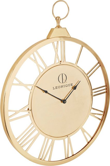 Leonique Wanduhr »Milea, gold« (XXL, rund, Ø 58 cm, aus Metall, römische Ziffern, dekorativ in Küche & Wohnzimmer)-Uhren-Inspirationen