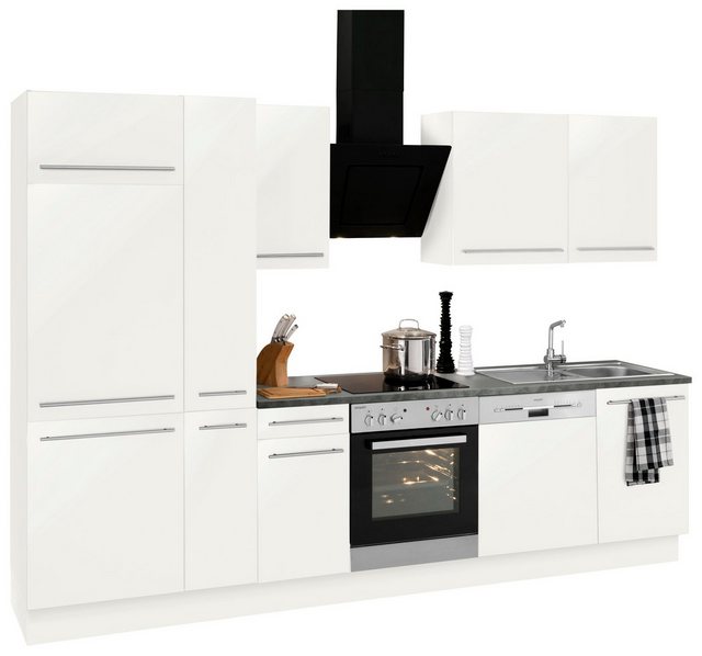 OPTIFIT Küchenzeile »Bern«, Mit E-Geräten, Breite 300 Cm, Mit Höhenverstellbaren  Füßen, Gedämpfte Türen Und Schubkästen, Metallgriffe | HomeTrends🏠