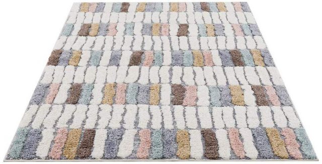 Hochflor-Teppich »Focus«, Carpet City, rechteckig, Höhe 20 mm, 3D-Optik,Bunt, Modern, Wohnzimmer-Teppiche-Inspirationen