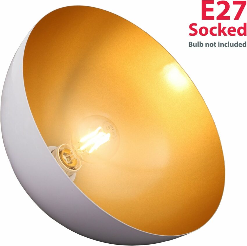 B.K.Licht Pendelleuchte »Auriga«, Design Hängelampe Hängeleuchte weiß-gold Wohnzimmer Esszimmer E27-Lampen-Ideen für dein Zuhause von Home Trends