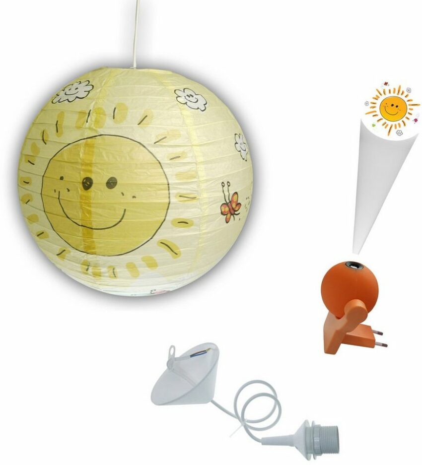 niermann LED Nachtlicht »Sunny«, Bundle Sunny (Set), 1 x Steckernachtlicht, 1 x Papier-Pendelleuchte-Lampen-Ideen für dein Zuhause von Home Trends