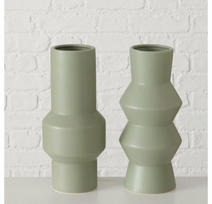 BOLTZE Dekovase »Sybil« (Set, 2 Stück), aus Steingut, Höhe ca. 30 cm-Blumenvasen-Ideen für dein Zuhause von Home Trends