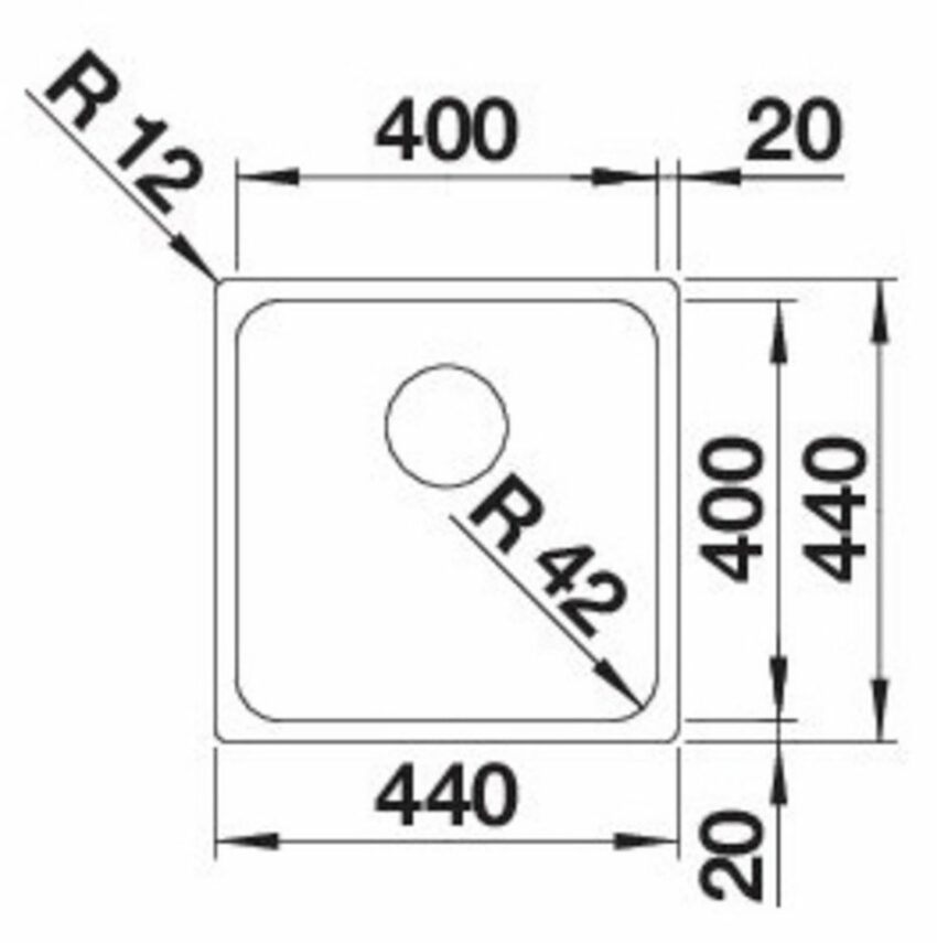 Blanco Edelstahlspüle »SOLIS 400-IF«, eckig, 44/44 cm, (1 St), zum wechselseitigen Einbau geeignet-Spülen-Ideen für dein Zuhause von Home Trends