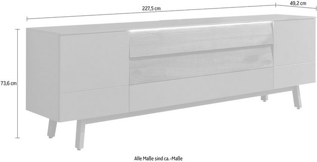 GWINNER Lowboard »Misano LB3«, in Lack fango, wahlweise mit Beleuchtung, Breite 227,5 cm-Lowboards-Inspirationen