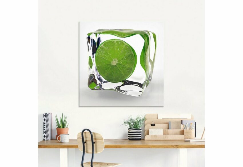 Artland Glasbild »Limette im Eiswürfel«, Lebensmittel (1 Stück)-Bilder-Ideen für dein Zuhause von Home Trends