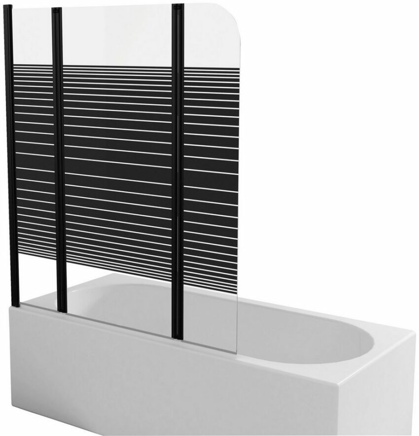 Marwell Badewannenfaltwand »BLACK LINES«, Einscheibensicherheitsglas, (3 tlg), mit Sichtschutz, Breite: 125 cm-Badewannenaufsätze-Ideen für dein Zuhause von Home Trends