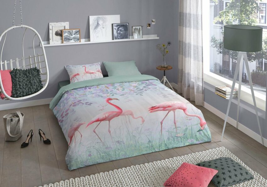 Wendebettwäsche »Pinky«, good morning, mit Flamingos-Bettwäsche-Ideen für dein Zuhause von Home Trends