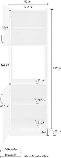 wiho Küchen Backofenumbauschrank »Erla« 60 cm breit mit Kassettenfront-Schränke-Inspirationen