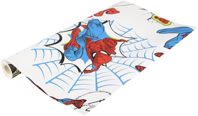Disney Papiertapete »Spiderman Pow!«, (1 St), Blau/Weiβ - 10mx53cm-Tapeten-Inspirationen