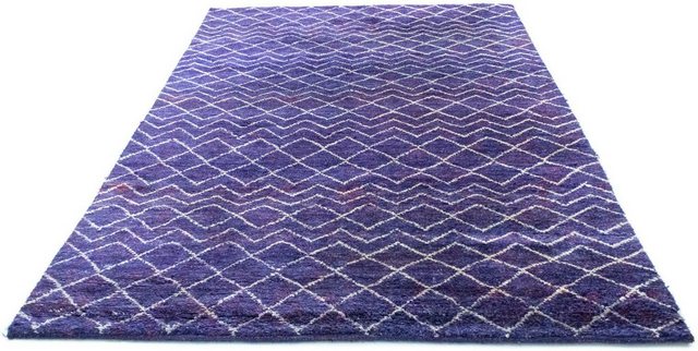 Teppich »Designer Teppich handgeknüpft lila«, morgenland, rechteckig, Höhe 18 mm, Viskose-Teppiche-Inspirationen