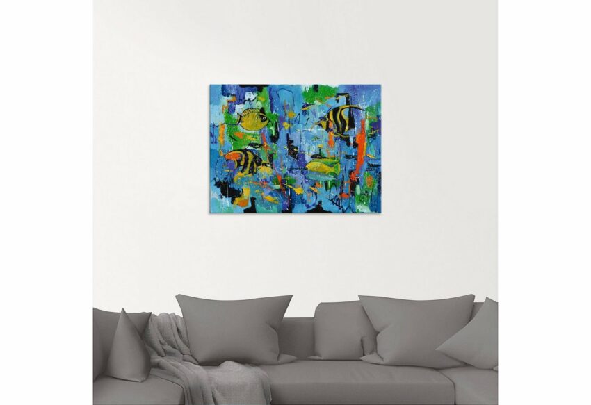 Artland Glasbild »Abstrakt Fische Blau«, Wassertiere (1 Stück)-Bilder-Ideen für dein Zuhause von Home Trends