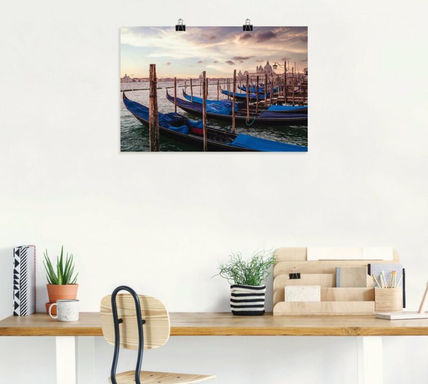 Artland Wandbild »Venedig Gondeln«, Bilder von Booten & Schiffen (1 Stück), in vielen Größen & Produktarten - Alubild / Outdoorbild für den Außenbereich, Leinwandbild, Poster, Wandaufkleber / Wandtattoo auch für Badezimmer geeignet-Bilder-Ideen für dein Zuhause von Home Trends