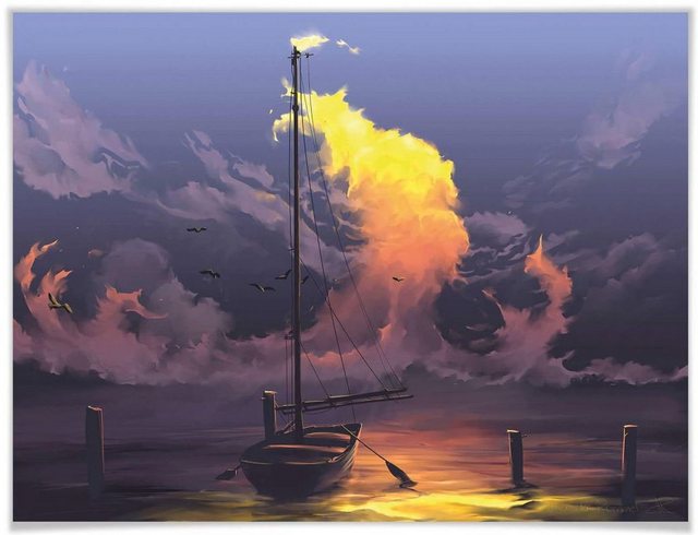 Wall-Art Poster »Surrealismus Bild Segelboot«, Boote & Schiffe (1 Stück), Poster, Wandbild, Bild, Wandposter-Bilder-Inspirationen