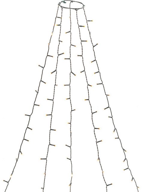 KONSTSMIDE LED-Lichtervorhang, 250-flammig, LED Baummantel mit Ring Ø 11, 5 Stränge à 50 warm weiße Dioden, gefrostet-Lampen-Inspirationen