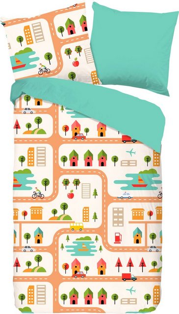 Kinderbettwäsche »Roadmap«, good morning, mit Stadt-Motiv-Bettwäsche-Inspirationen