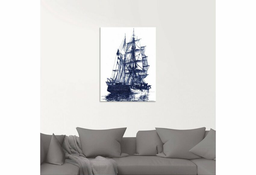 Artland Glasbild »Antikes Schiff in blau I«, Boote & Schiffe (1 Stück)-Bilder-Ideen für dein Zuhause von Home Trends