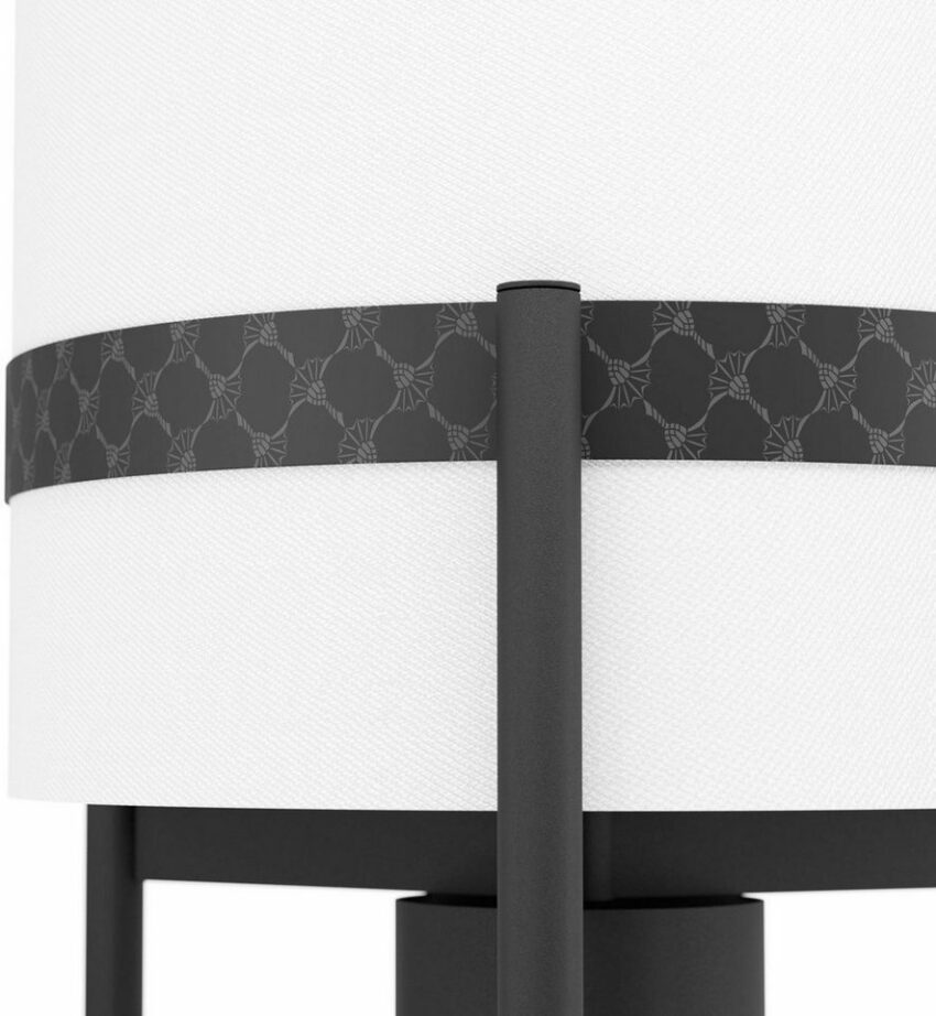 Joop! Tischleuchte »ROUND LIGHTS BLACK«, Tischleuchte mit rundem, gewebtem Textil-Leuchtenschirm in Weiß und eingelassenem Metall-Dekorband in Schwarz-Lampen-Ideen für dein Zuhause von Home Trends