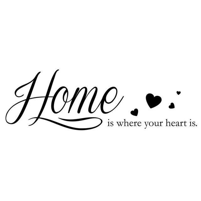 queence Wandtattoo »Home is where your heart is«, 120 x 30 cm-Wandtattoos-Inspirationen