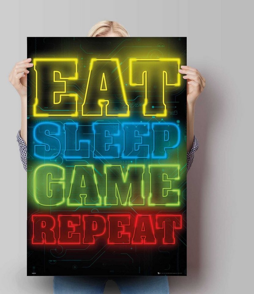 Reinders! Poster »Poster Zocken Eat sleep game repeat«, Spiele (1 Stück)-Bilder-Ideen für dein Zuhause von Home Trends