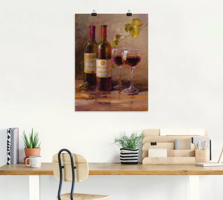 Artland Wandbild »Offener Wein I«, Getränke (1 Stück), in vielen Größen & Produktarten -Leinwandbild, Poster, Wandaufkleber / Wandtattoo auch für Badezimmer geeignet-Bilder-Ideen für dein Zuhause von Home Trends