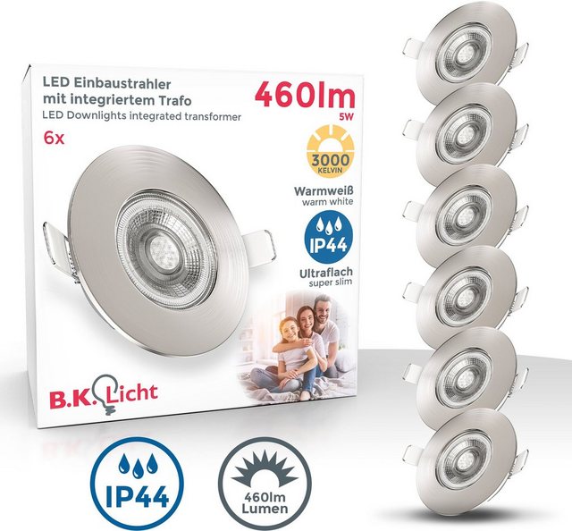 B.K.Licht LED Einbauleuchte, LED Bad Einbauspots Strahler Lampe ultraflach Deckenspots IP44 6er SET-Lampen-Inspirationen