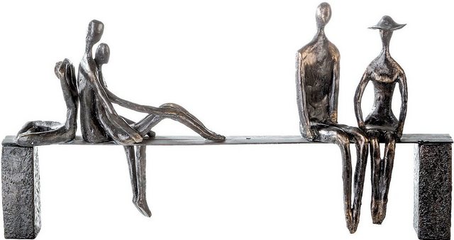 Casablanca by Gilde Dekofigur »Skulptur Leisure« (1 Stück), Dekoobjekt, Höhe 23 cm, mit Spruchanhänger, Wohnzimmer-Figuren-Inspirationen