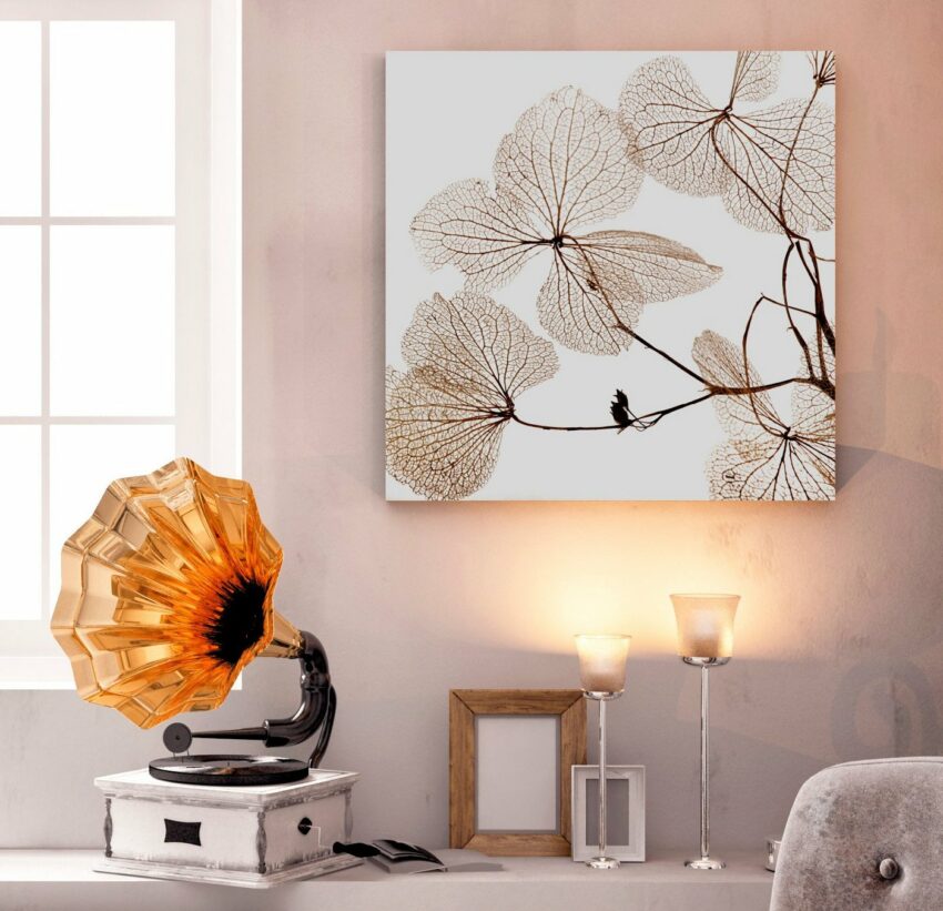 queence Holzbild »Pflanzen Adern«, 40x40 cm-Bilder-Ideen für dein Zuhause von Home Trends