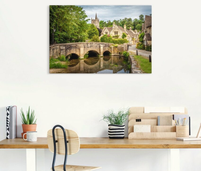 Artland Wandbild »Dorf Castle Combe, Wiltshire, England«, Brücken (1 Stück), in vielen Größen & Produktarten - Alubild / Outdoorbild für den Außenbereich, Leinwandbild, Poster, Wandaufkleber / Wandtattoo auch für Badezimmer geeignet-Bilder-Ideen für dein Zuhause von Home Trends