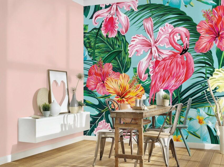 living walls Fototapete »Designwalls Flamingo Art 1«, glatt, (5 St)-Tapeten-Ideen für dein Zuhause von Home Trends