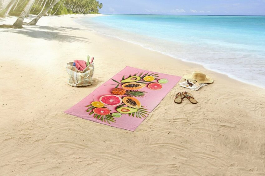 good morning Strandtuch »Pink Fruits« (1-St), mit tropischen Früchten-Handtücher-Ideen für dein Zuhause von Home Trends