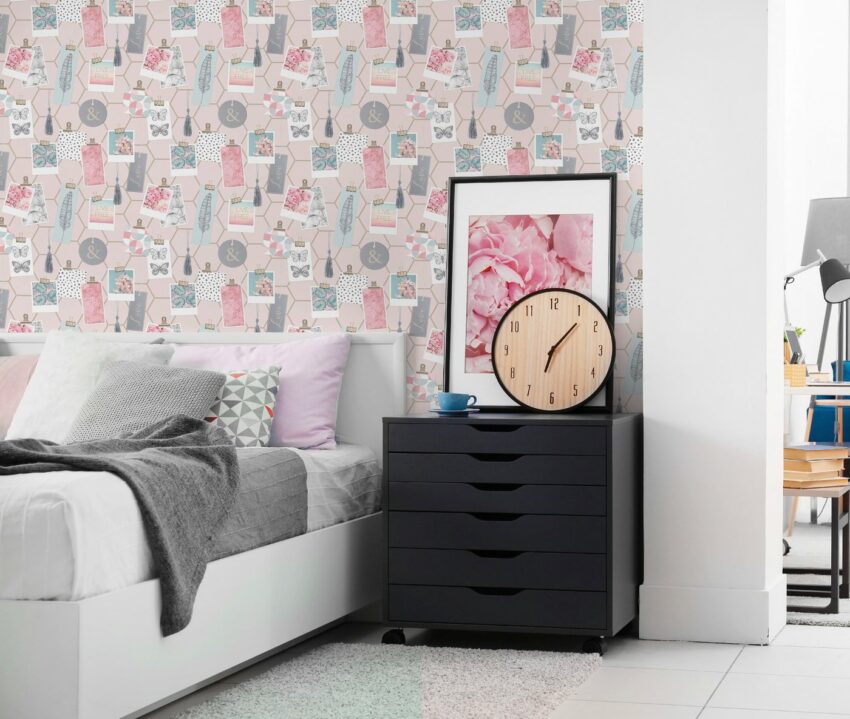 Art for the home Papiertapete »Clip Rahmen«, (1 St), Rosa - 10mx53cm-Tapeten-Ideen für dein Zuhause von Home Trends