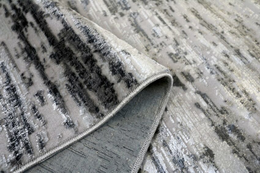 Teppich »Lucca 6031«, RESITAL The Voice of Carpet, rechteckig, Höhe 5 mm, Kurzflor, gewebt, modernes Design, leichter Glanz durch Viskose, mit Fransen, Wohnzimmer-Teppiche-Ideen für dein Zuhause von Home Trends