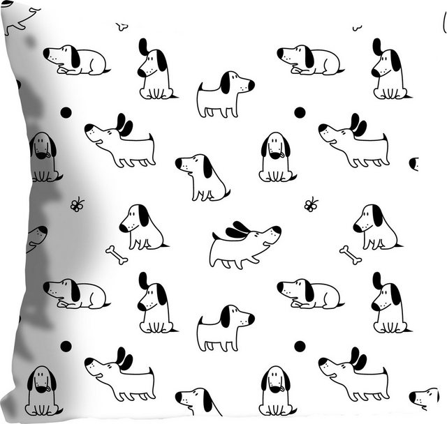 Kissenhülle »Snoopy«, queence (1 Stück), mit kleinen spielenden Dackeln-Kissen-Inspirationen