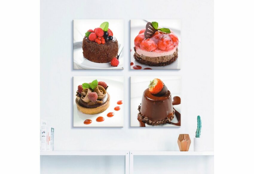 Artland Leinwandbild »Kuchen & Desserts«, Süßspeisen (4 Stück)-Bilder-Ideen für dein Zuhause von Home Trends