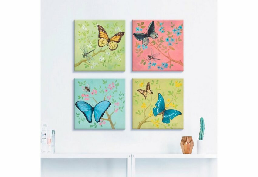Artland Leinwandbild »Schmetterlinge Pastell«, Insekten (4 Stück)-Bilder-Ideen für dein Zuhause von Home Trends