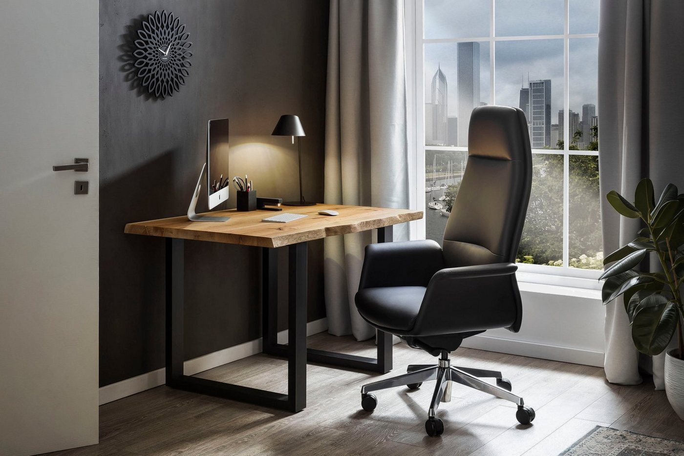 SalesFever Schreibtisch, echte Baumkante, Home office Laptoptisch-Tische-Ideen für dein Zuhause von Home Trends