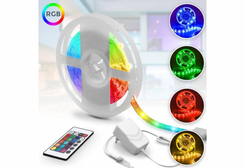 B.K.Licht LED-Streifen »Crucis«, 5m LED Band/Stripes RGB selbstklebend mit Silikonbeschichtung-Lampen-Ideen für dein Zuhause von Home Trends