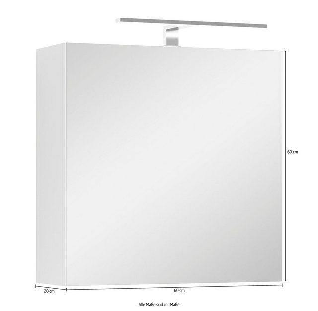 byLIVING Spiegelschrank »Spree« Breite 60 cm, 1-türig, mit LED Beleuchtung und Schalter-/Steckdosenbox, mit praktischen Ablageböden-Schränke-Inspirationen